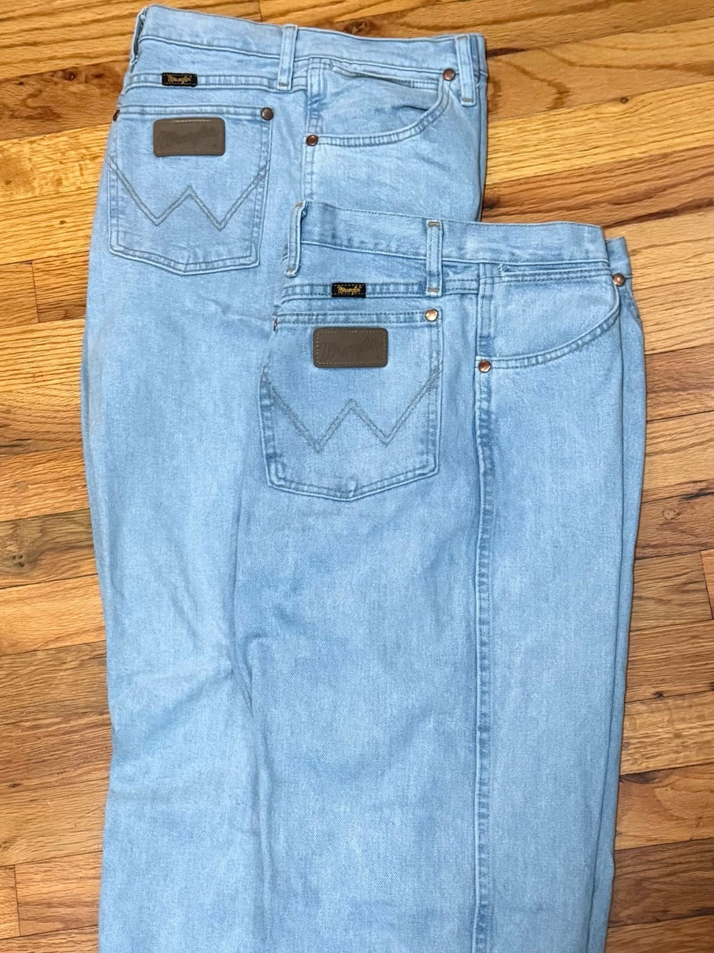 Wrangler Men's 42x30 Light Wash Cowboy Cut 1013MWZGH Denim Blue Jeans Lot of 2